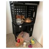 TWO CRATES, COPPER TEAPOT, PITTSBURGH MUG, NEW