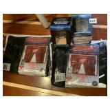 FLYERS CURTAINS NEW IN CASE & WOOD CUP HOLDERS