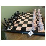 MARBLE CHES SET ONE BROKEN PIECE