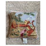 NEEDLE POINT POOH AND TIGER PILLOW