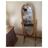 WOOD FRAME CHEVAL DRESSING MIRROR 58" H X 23" W