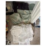 CAFï¿½ CURTAINS AND PURPLE DRAPE PANELS AND GREEN