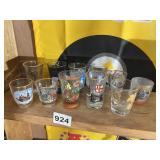 ASSORTED SHOT GLASSES, VERONA, LONDON, ITALY,