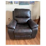 FLEX- STEEL ROCKER/RECLINER DARK BROWN LEATHER W/