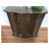 FLAT WALL COMMODE 3 DOOR FRONT W/ SHELVES FAUX