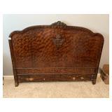 ANIQUE HEADBOARD, 42.5" X 53", SOME MINOR SCUFFS
