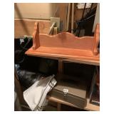 METAL STRONG BOX NO KEY WITH WOOD WALL SHELF