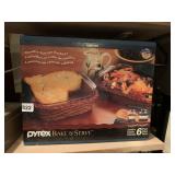 SET OF CORNING PYREX BAKE N SERVE DISPLAY NEW IN