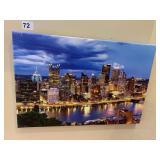 18X12 PHOTO PRINTED ON CANVAS, PITTSBURGH SKYLINE