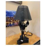 METAL DRAGON HEAD LAMP WITH METAL SHADE, 21"