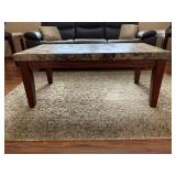MANUFACTURED STONE TOP COFFEE TABLE 20" HX 47" W