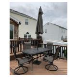 PATIO SET CAST IRON TABLE & CHAIRS 29" H X 66" W X