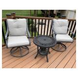 PATIO SET CAST IRON TABLE & CHAIRS 29" H X 66" W X