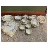 HOMER LAUGHLIN DISHES AND CUPS/SAUCERS