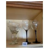 STEM WINE GLASSES, MARGARITA GLASSES ETC.