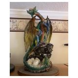 22" MOTHER DRAGON FIGURE SITTING ON NEST