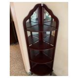 CHERRY FINISH CORNER SHELF 51" H X 20"W X 12"