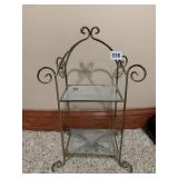 GLASS SHELF ACCENT METAL FRAME