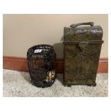 DOUBLE WINE BOTTLE HOLDER AND CORK CONTAINER