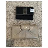 COACH TAN LEATHER WALLET AND BLACK WALLET,