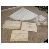 PARLOR TABLECLOTH, PILLOWCASES