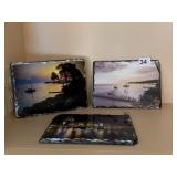 PHOTOS MOUNTED ON SLATE