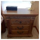 NIGHTSTAND SIDE TABLE W/ 3 DRAWERS 31" X 30" X