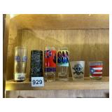 ASSORTED SHOT GLASSES, CANCUN, PUERTO RICO, ETC.