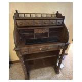 SMALL ROLL TOP DESK W/ GALLERY 44" H X 26" W X