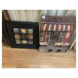 METAL FRAME SQ. PICTURE AND CAFï¿½ SCENE PRINT ON