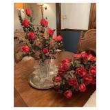 ROUND TRAY GLASS SHOT GLASSES FLOWER ARRANGEMENTS