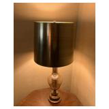GLASS BALL CENTER LAMP W/ GOLD SHADE