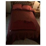 BURGUNDY COMFORTER AND ACCENT PILLOWS
