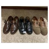 3 PAIRS OF SHOES 8.5 LEATHER UPPERS