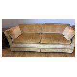 VELVET VINTAGE SOFA W/ ACCENT SKIRT 76" W