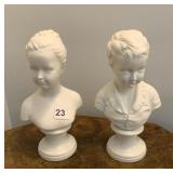 WHITE PAIR OF ANDREA BUSTS