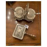 DOUBLE CONDIMENT HOLDER AND SILENT BUTLER SILVER