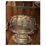 COVERED SILVERPLATE CHAFER AND SERVING TRAY