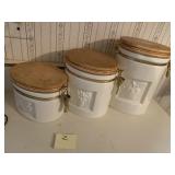 WOOD TOP 3 PC. CANISTER SET