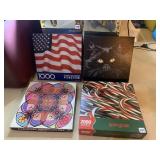 4 PUZZLES AM. FLAG, CANDY CANES