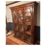 BREAKFRONT CHINA CABINET GLASS FRONT W/ LIGHTS