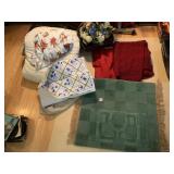RUG, BLANKET, SHEETS, SILK FLOWERS
