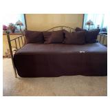 DAY BED W/ QUILTED COMFORTER AND 2 TWIN