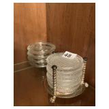 GLASS COATERS W/ HOLDER AND 4 OTHERS