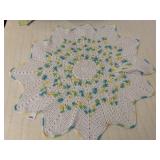 CROCHETED BLANKET GREEN AND YELLOW