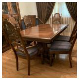 DINING ROOM TABLE 64" X 42" + 2 - 18" LEAVES - 6