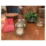 GLASS CANDLE HOLDER CENTER PC., GLASS DOME,