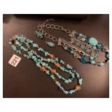 2 NATURAL STONE NECKLACES