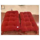 2 LARGE EXTRA TIE-ON CUSHIONS RED BY GREENDALE
