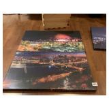 FIREWORKS OVER THE PARK AND NIGHT SCENE OF